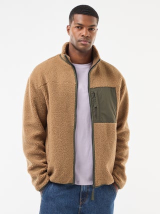 Sweat zippé effet moutonné