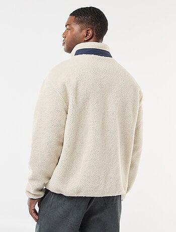 Sweat zippé effet moutonné