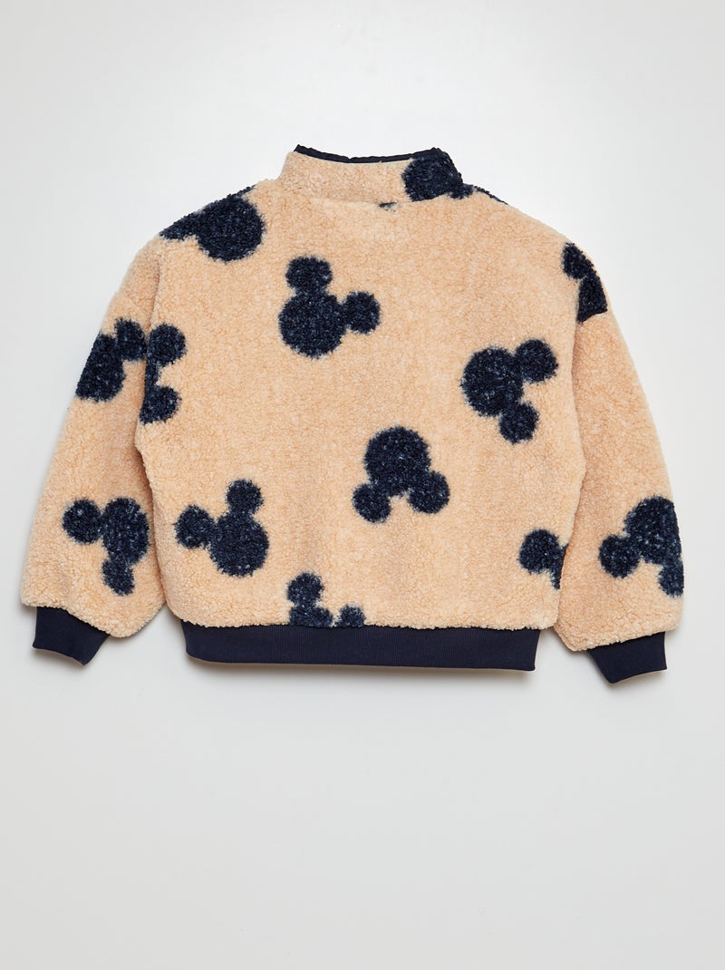Sweat zippé effet moutonné 'Mickey' 'Disney' Beige - Kiabi