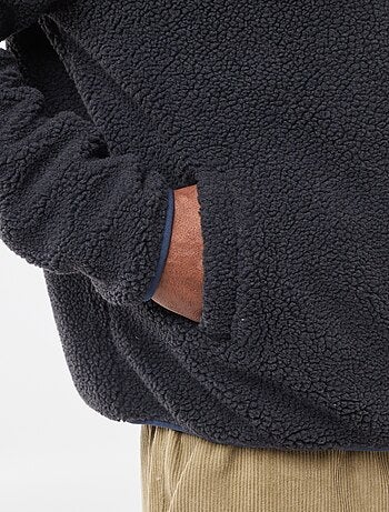 Sweat zippé effet moutonné