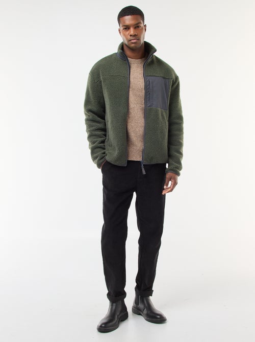 Sweat zippé effet moutonné - Kiabi
