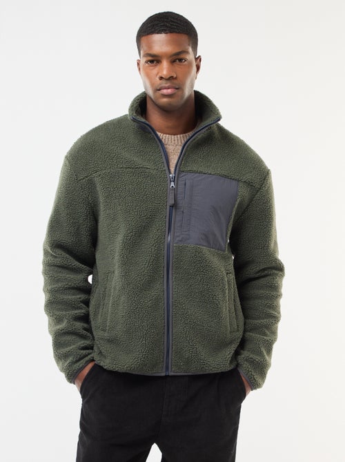 Sweat zippé effet moutonné - Kiabi