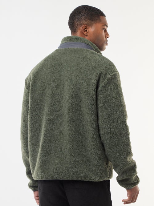 Sweat zippé effet moutonné - Kiabi