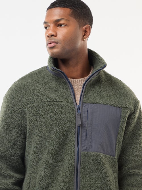 Sweat zippé effet moutonné - Kiabi