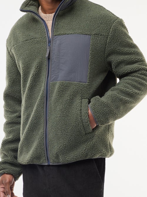 Sweat zippé effet moutonné - Kiabi