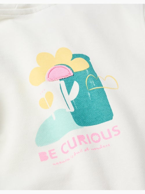 Sweat zippé en coton à capuche et imprimé floral - Kiabi