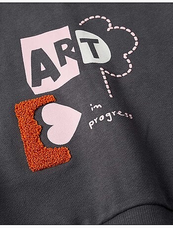Sweat zippé en coton à capuche et imprimé floral