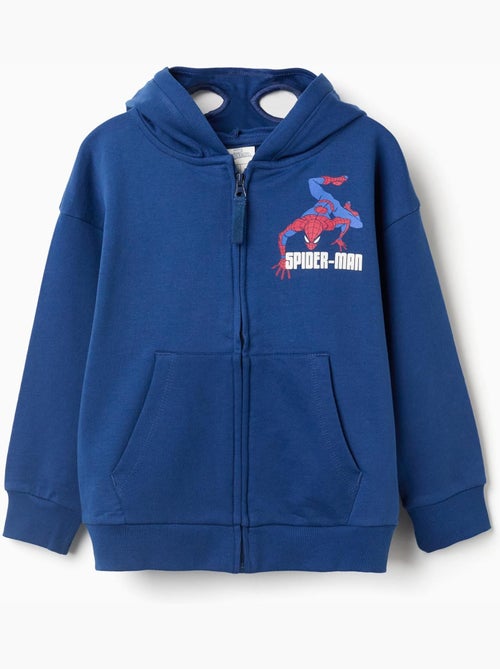 Sweat zippé en coton à capuche et imprimé Spider-Man - Kiabi
