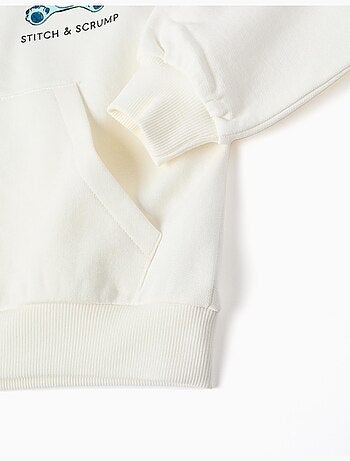 Sweat zippé en coton à capuche et imprimés Stitch