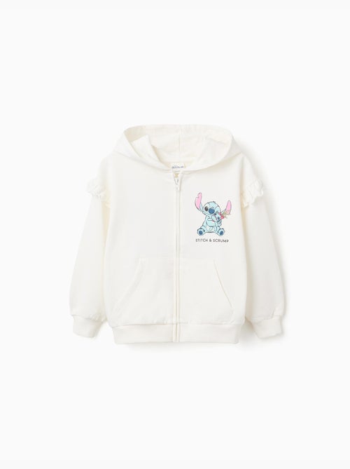 Sweat zippé en coton à capuche et imprimés Stitch - Kiabi