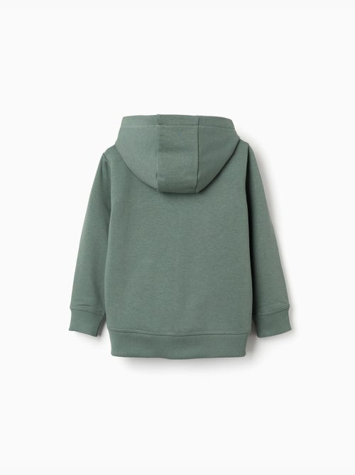 Sweat zippé en coton avec capuche et broderie en bouclettes zy - Kiabi Sweat zippé en coton avec capuche et broderie en bouclettes zy - Kiabi