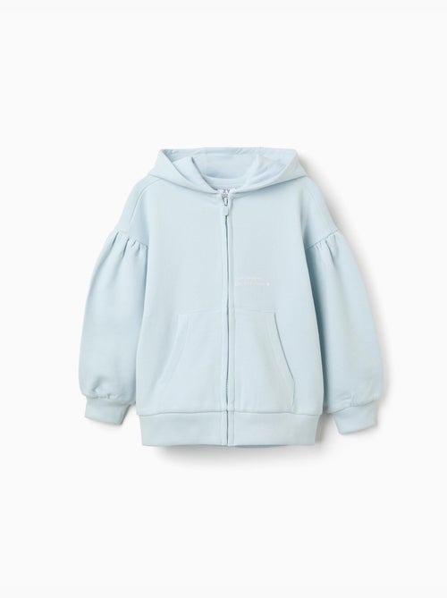Sweat zippé en coton avec capuche et imprimé fleur - Kiabi Sweat zippé en coton avec capuche et imprimé fleur - Kiabi