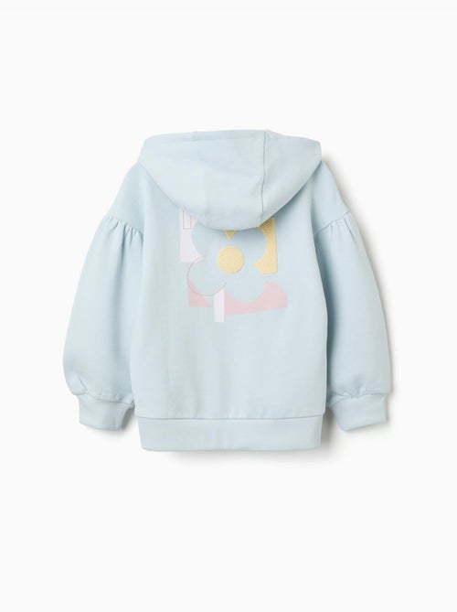 Sweat zippé en coton avec capuche et imprimé fleur - Kiabi Sweat zippé en coton avec capuche et imprimé fleur - Kiabi