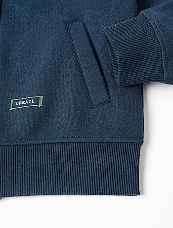 Sweat zippé en coton peigné à capuche Arts College