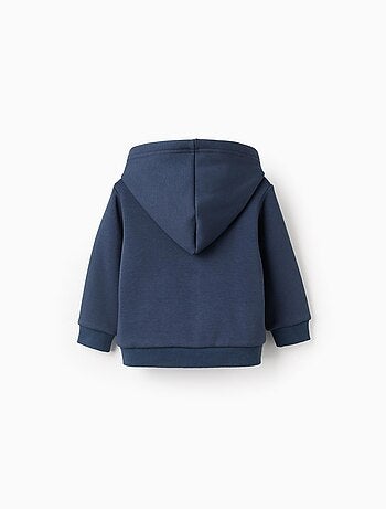 Sweat zippé en coton peigné à capuche