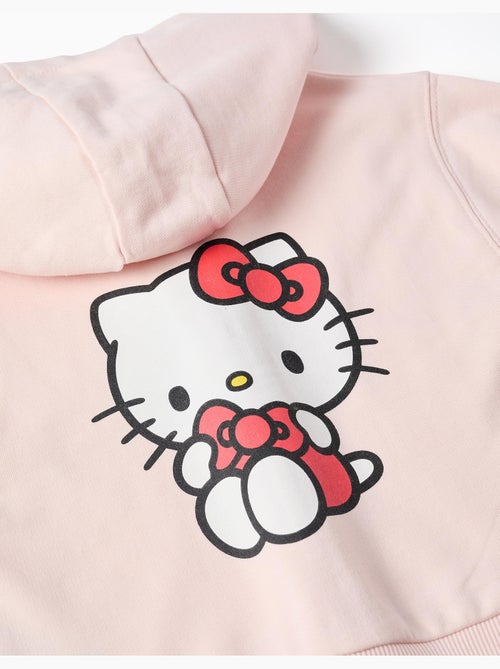 Sweat zippé en coton peigné à capuche et imprimé Hello Kitty - Kiabi Sweat zippé en coton peigné à capuche et imprimé Hello Kitty - Kiabi