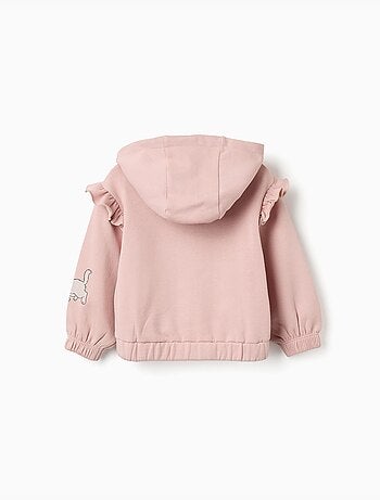 Sweat zippé en coton peigné à capuche et imprimés Les Aristochats