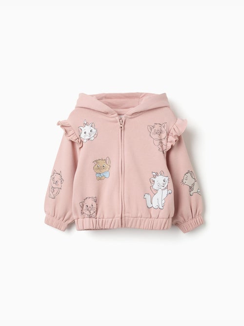 Sweat zippé en coton peigné à capuche et imprimés Les Aristochats - Kiabi