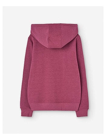 Sweat zippé en coton peigné à capuche et poches latérales