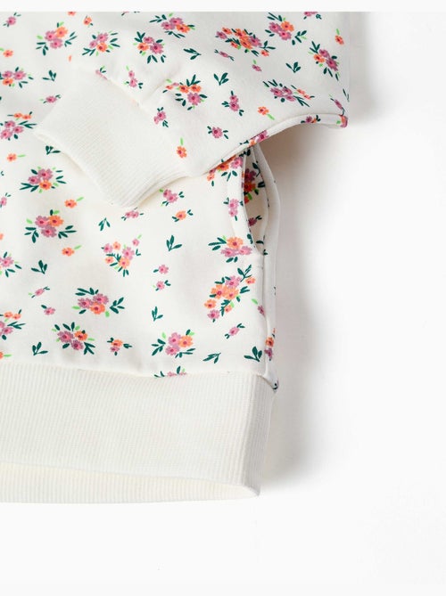Sweat zippé en molleton à capuche avec motif floral - Kiabi Sweat zippé en molleton à capuche avec motif floral - Kiabi