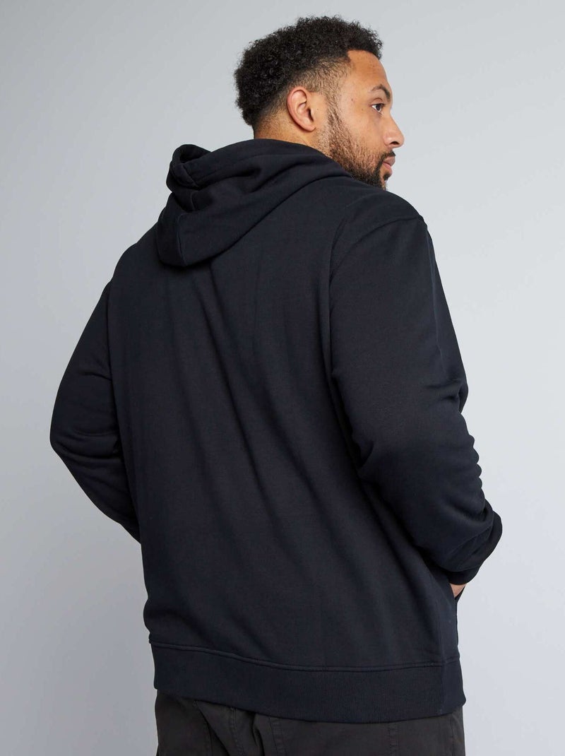 Sweat zippé en molleton à capuche noir - Kiabi