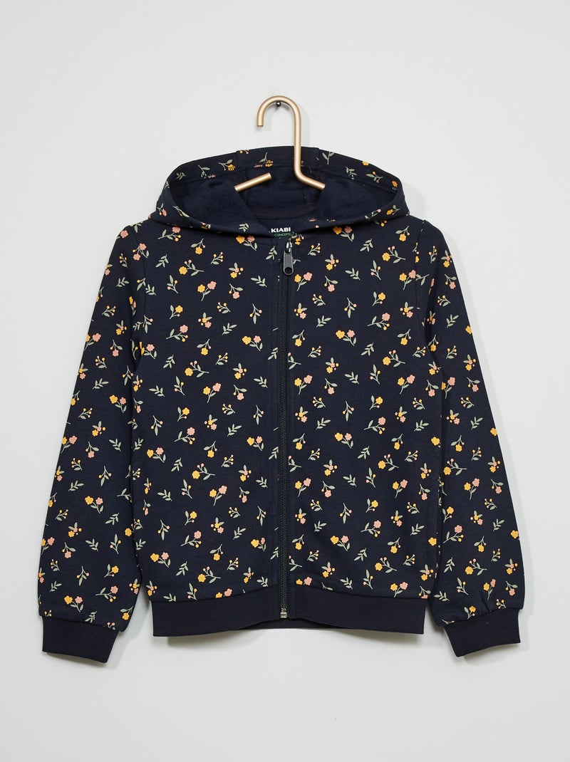 Sweat zippé en molleton avec capuche Bleu - Kiabi