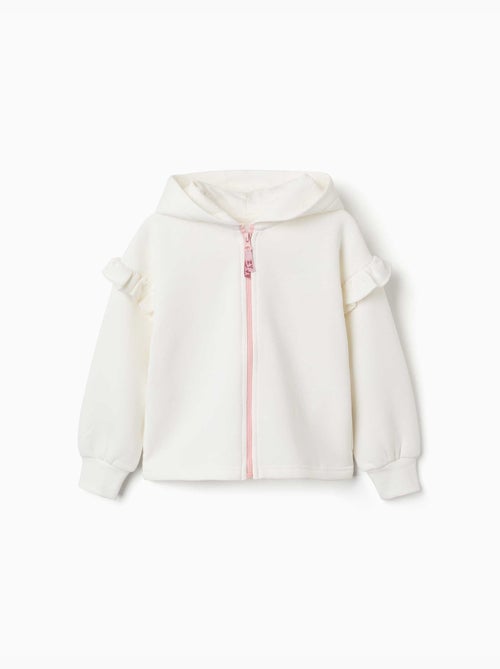Sweat zippé en molleton avec capuche et doublure en coton peigné - Kiabi Sweat zippé en molleton avec capuche et doublure en coton peigné - Kiabi