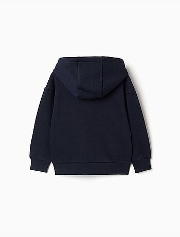 Sweat zippé en molleton avec capuche et doublure en coton peigné