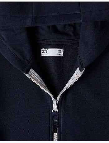 Sweat zippé en molleton avec capuche et doublure en coton peigné