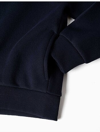 Sweat zippé en molleton avec capuche et doublure en coton peigné