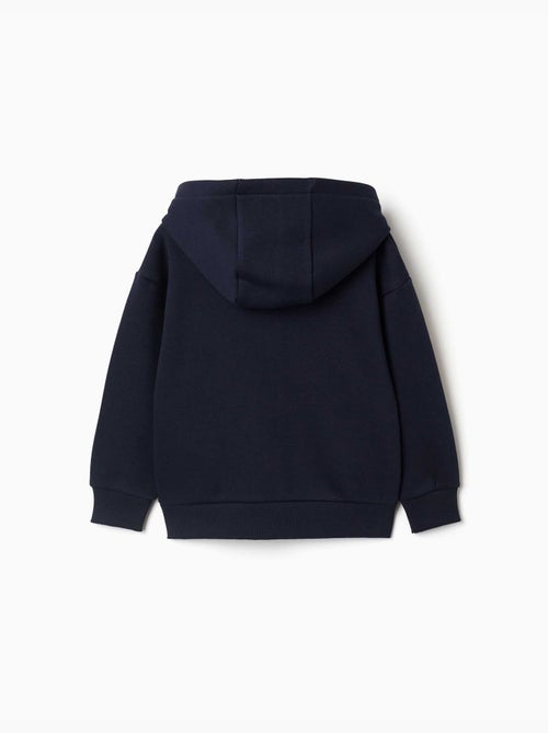 Sweat zippé en molleton avec capuche et doublure en coton peigné - Kiabi Sweat zippé en molleton avec capuche et doublure en coton peigné - Kiabi