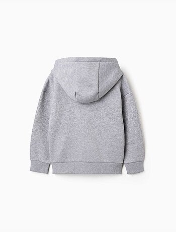 Sweat zippé en molleton avec capuche et doublure en coton peigné