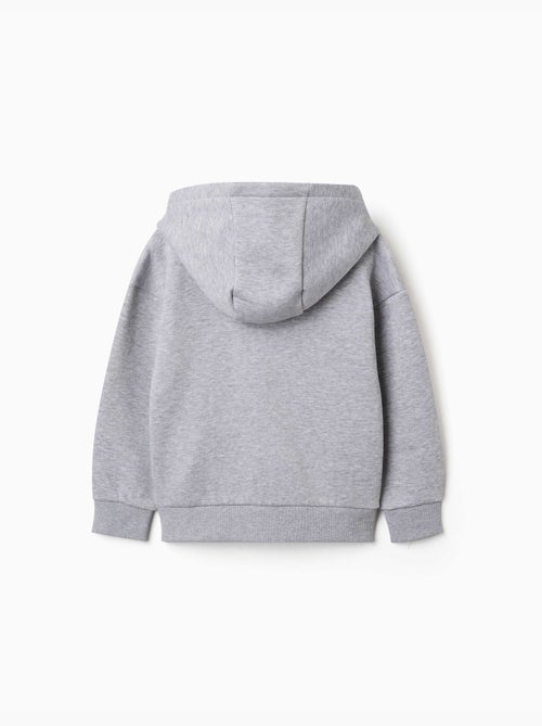 Sweat zippé en molleton avec capuche et doublure en coton peigné - Kiabi Sweat zippé en molleton avec capuche et doublure en coton peigné - Kiabi