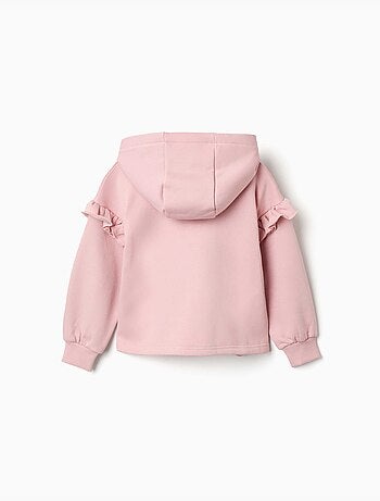 Sweat zippé en molleton avec capuche et doublure en coton peigné