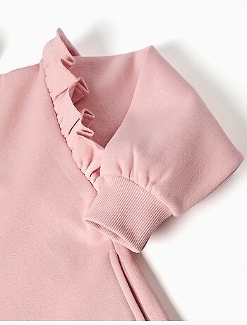 Sweat zippé en molleton avec capuche et doublure en coton peigné