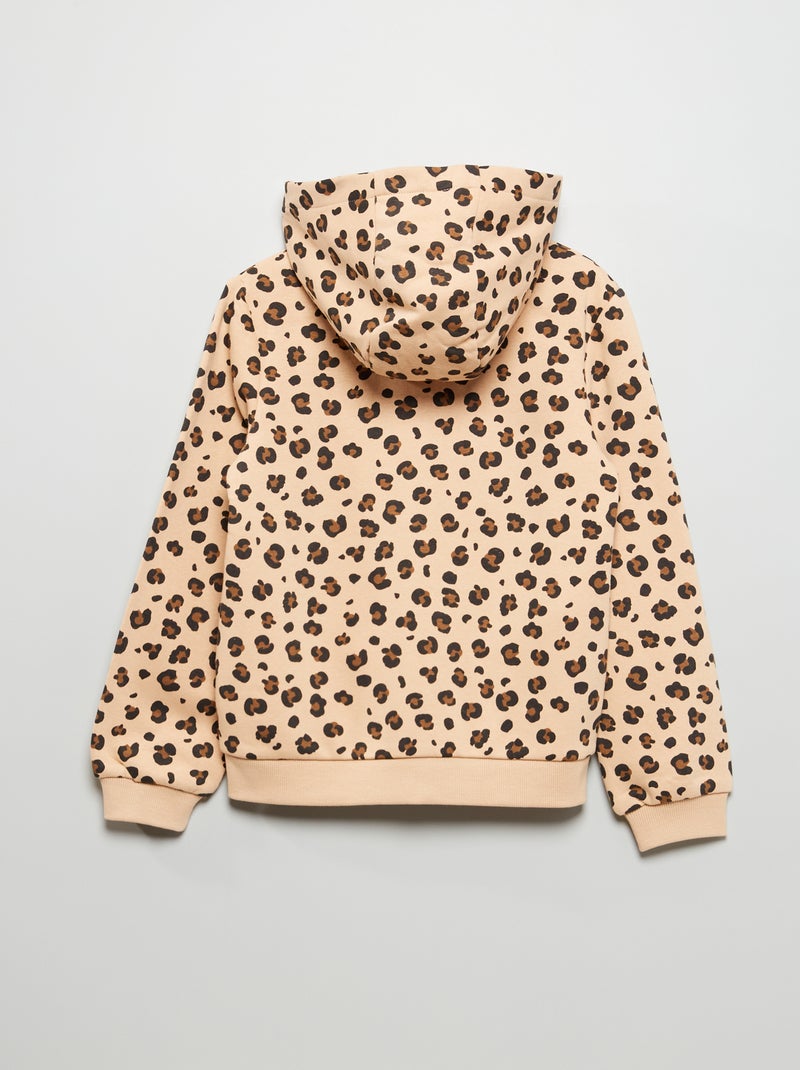 Sweat-shirt à capuche avec top - Gris clair/motif léopard - ENFANT | H&M BE
