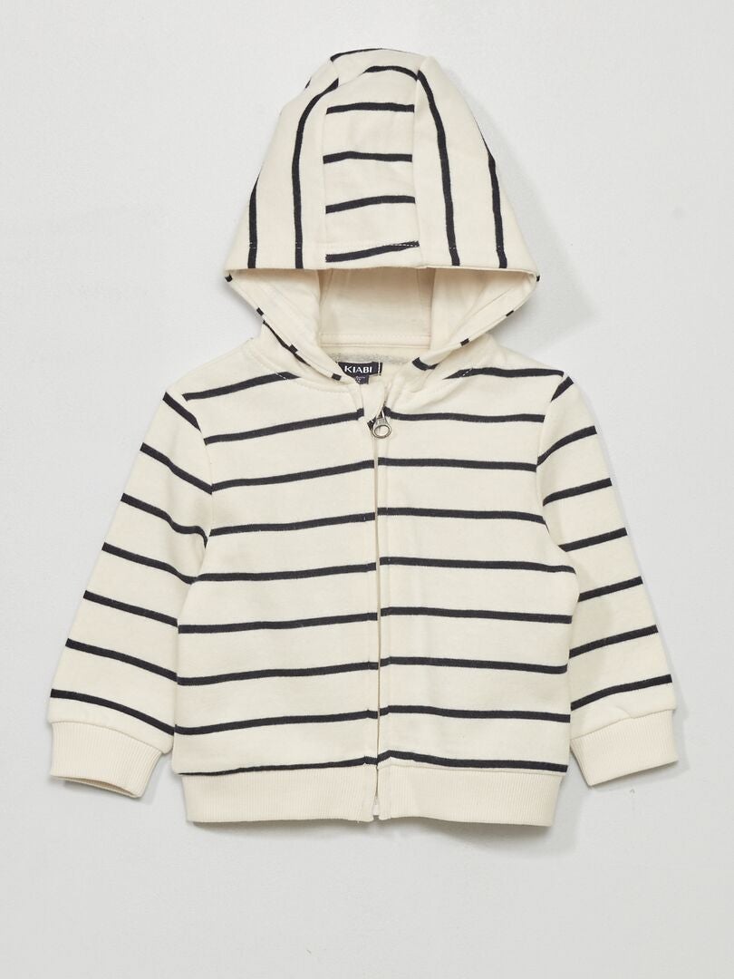Sweat zippé en molleton Blanc - Kiabi