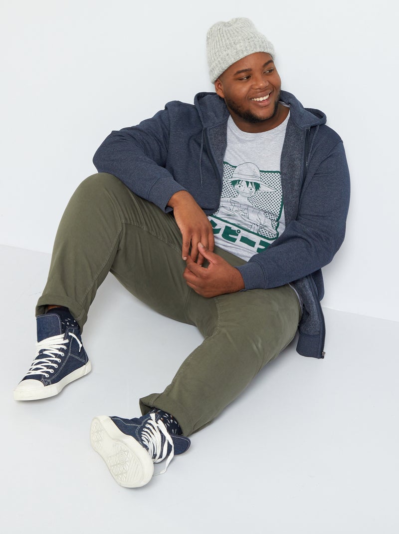 Sweat zippé en molleton Bleu marine - Kiabi