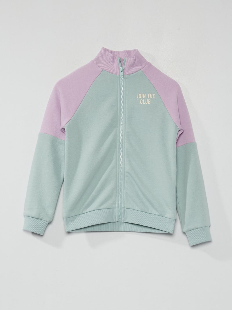 Sweat zippé en molleton Bleu - Kiabi