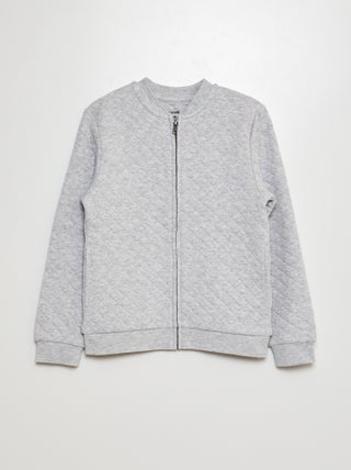 Sweat zippé en molleton quilté