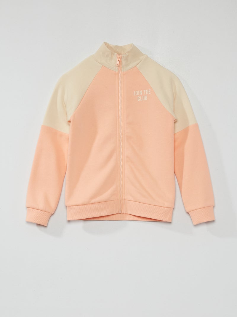 Sweat zippé en molleton Rose - Kiabi