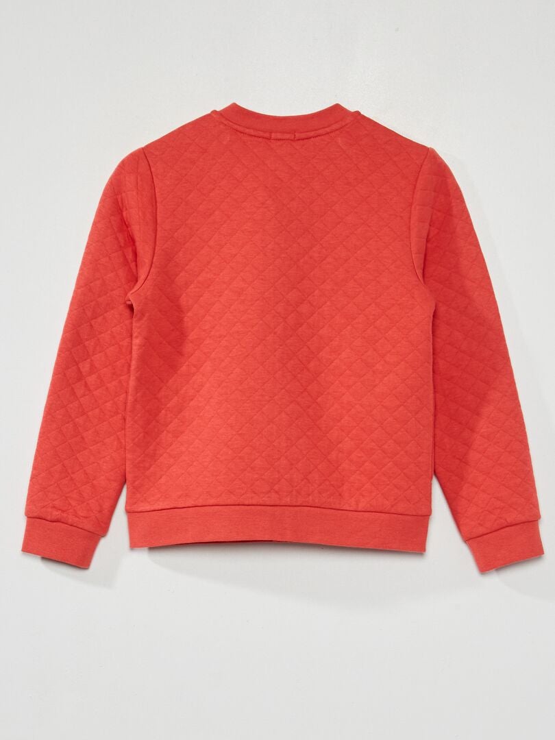 Sweat zippé en molleton rouge framboise - Kiabi