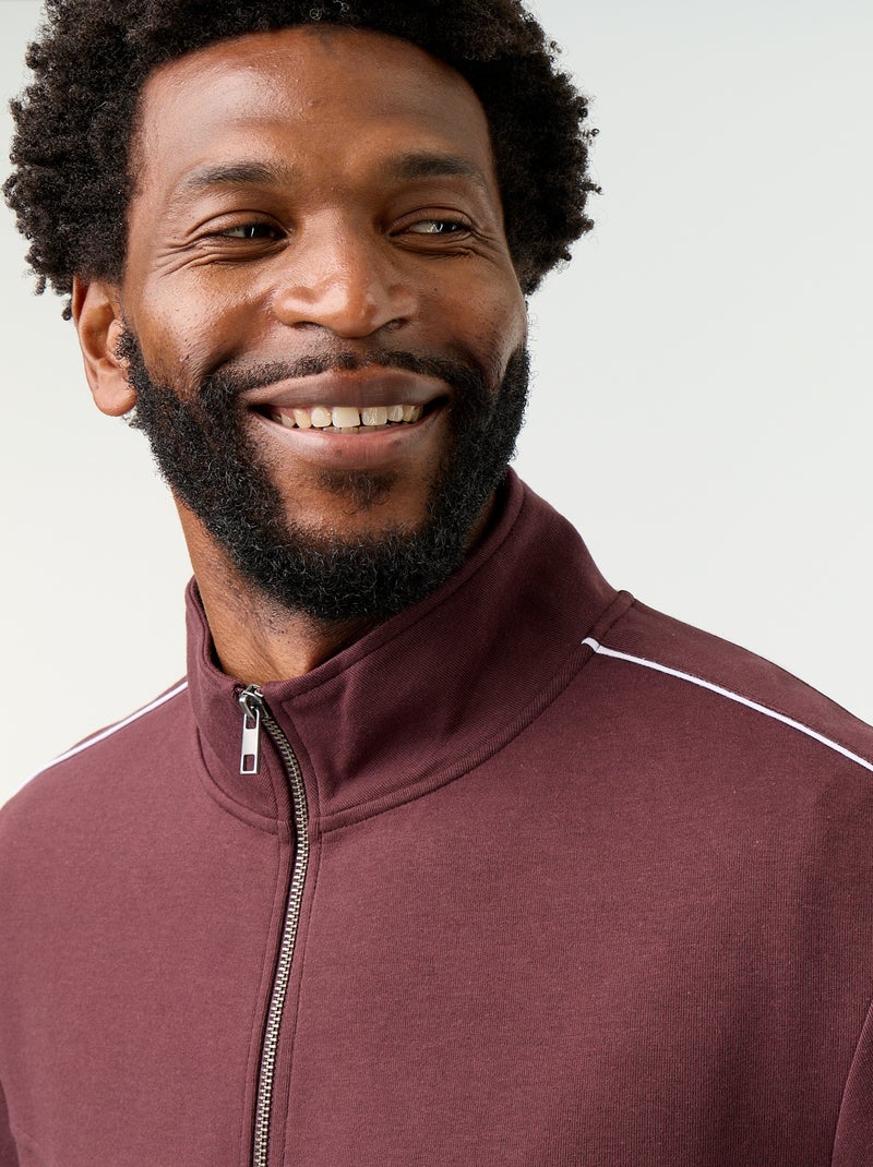 Sweat zippé en molleton Violet - Kiabi
