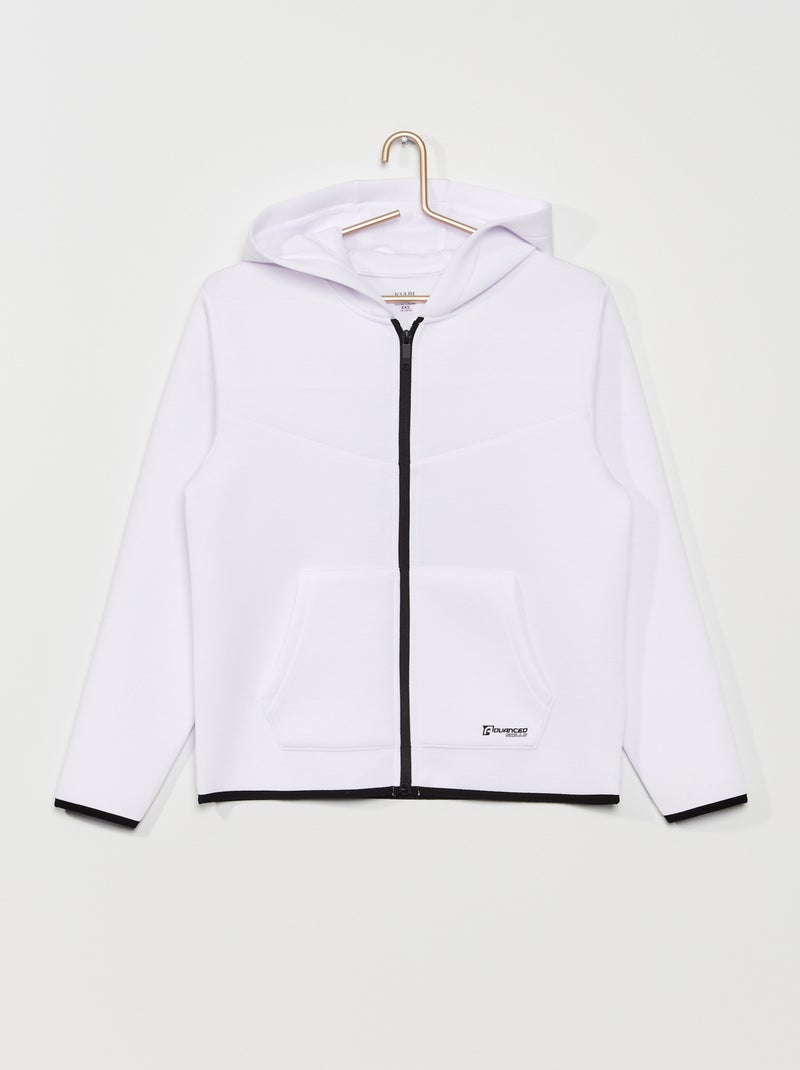 Sweat zippé en néoprène avec capuche Blanc - Kiabi
