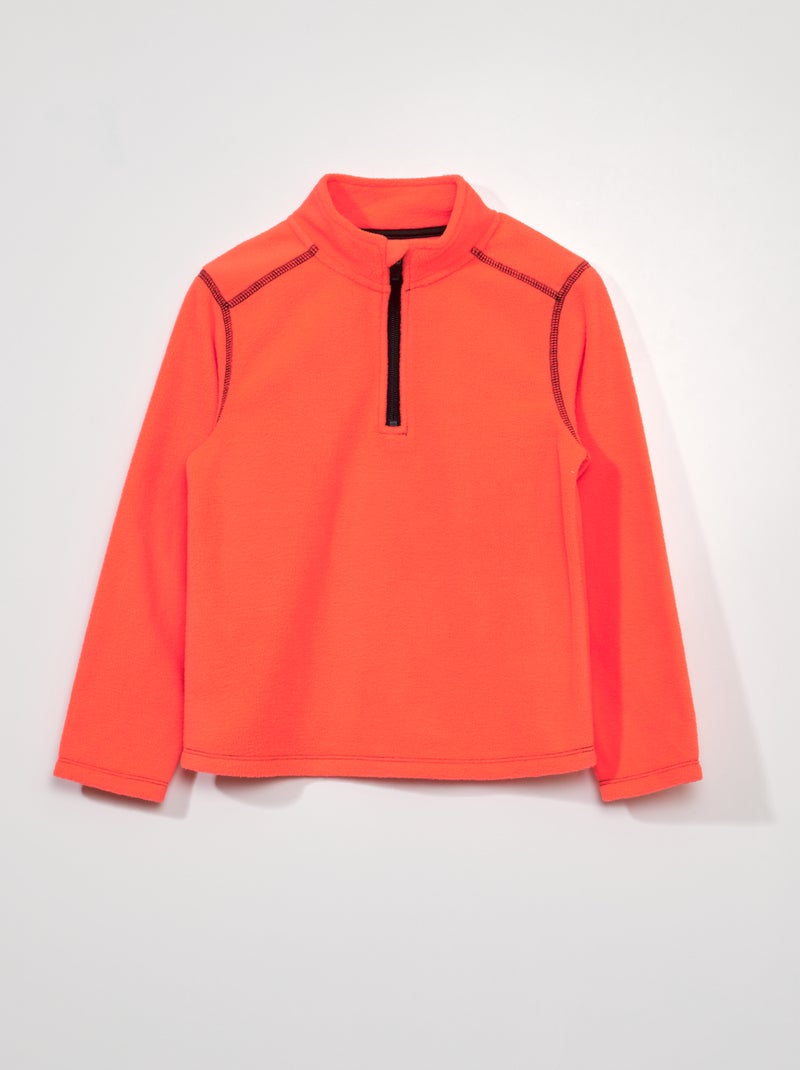 Sweat zippé en polaire Orange - Kiabi