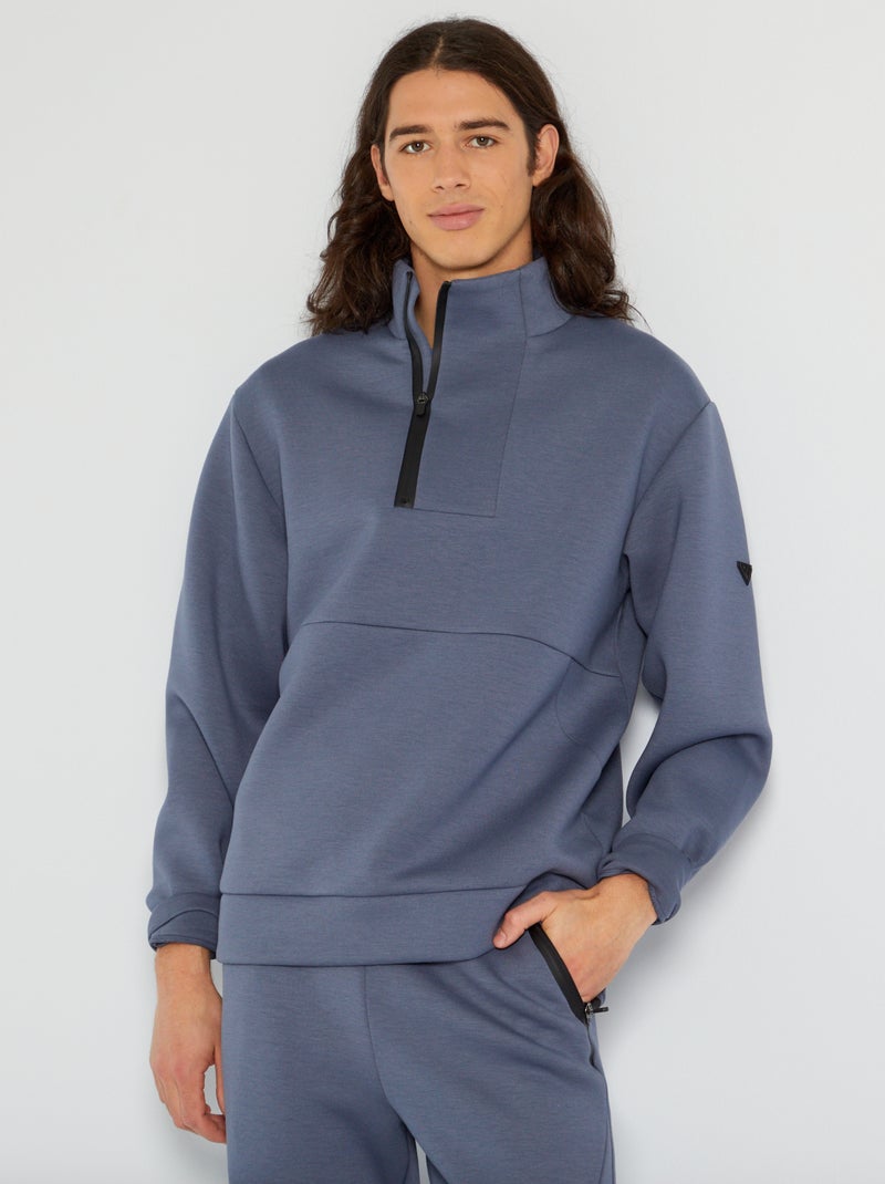Sweat zippé GRIS - Kiabi