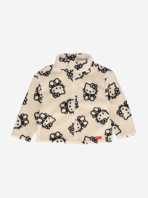 Sweat zippé 'Hello Kitty' effet moutonné - Kiabi