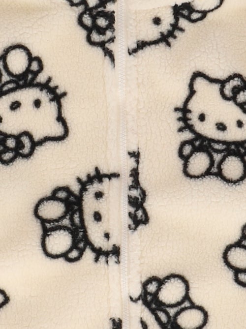 Sweat zippé 'Hello Kitty' effet moutonné - Kiabi