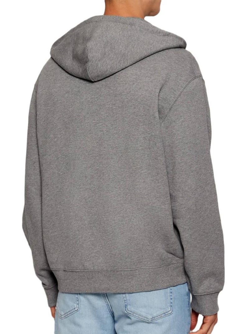 Sweat Zippé Homme Calvin Klein Jeans Gris Argenté - Kiabi