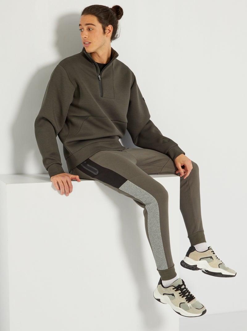 Sweat zippé KAKI - Kiabi